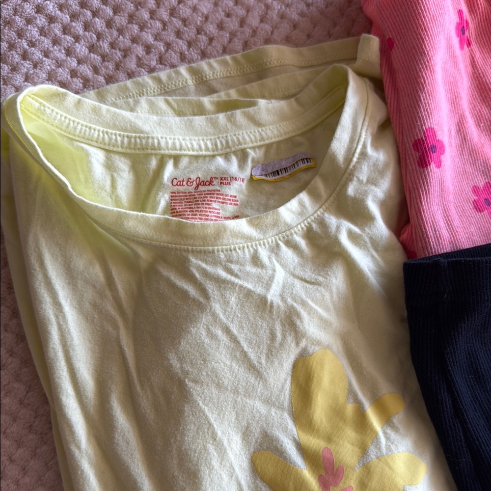 Cat & Jack Yellow Floral Tee & 2 Pair of Cotton Biker Shorts Bundle - Picture 2 of 5